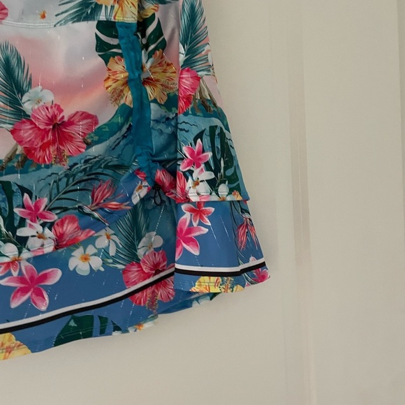 NWT Lucky in Love Tropical Bloom Floral Skort Long Length Ruched - Picture 9 of 14